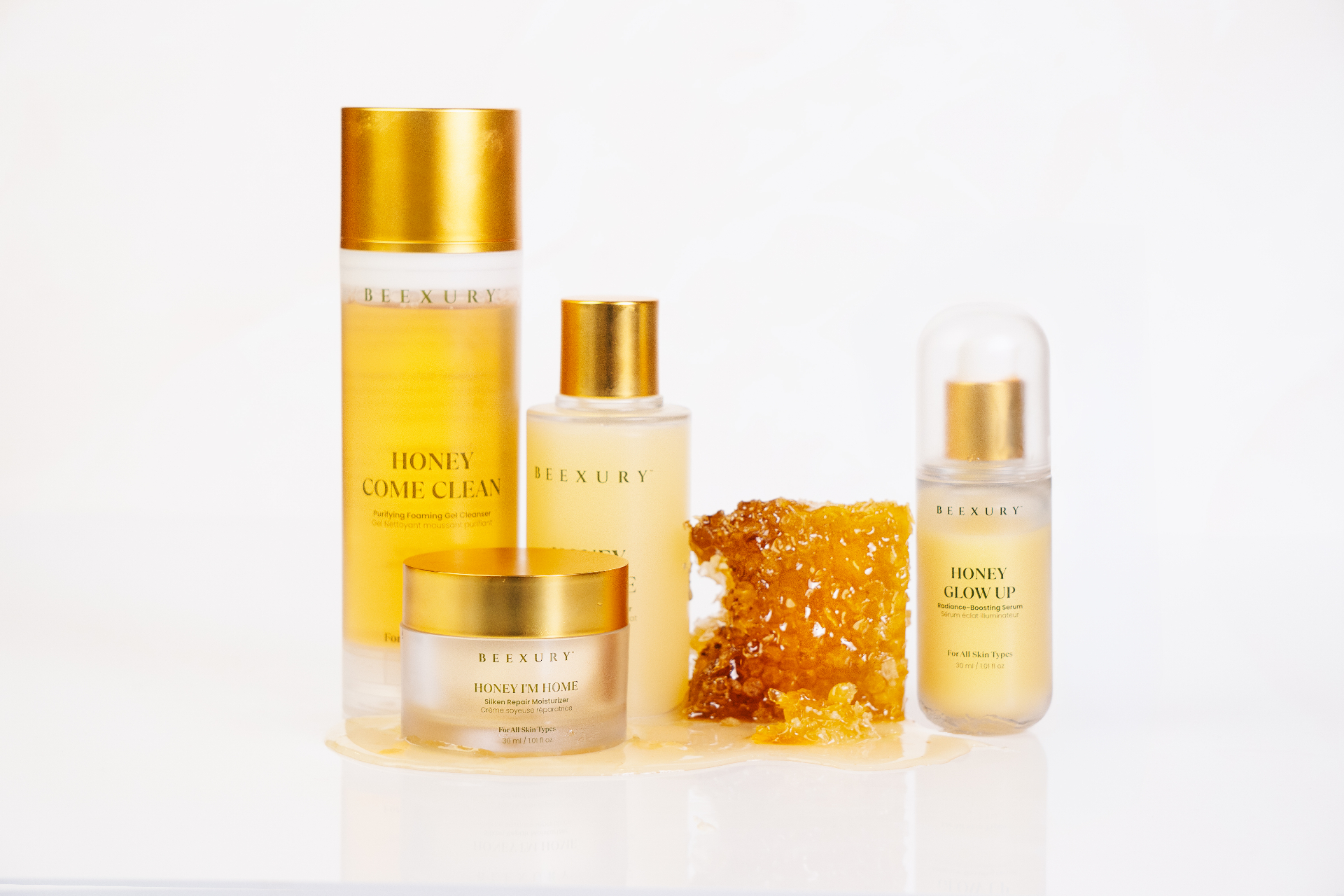 Beexury models with luminous skin across complexions